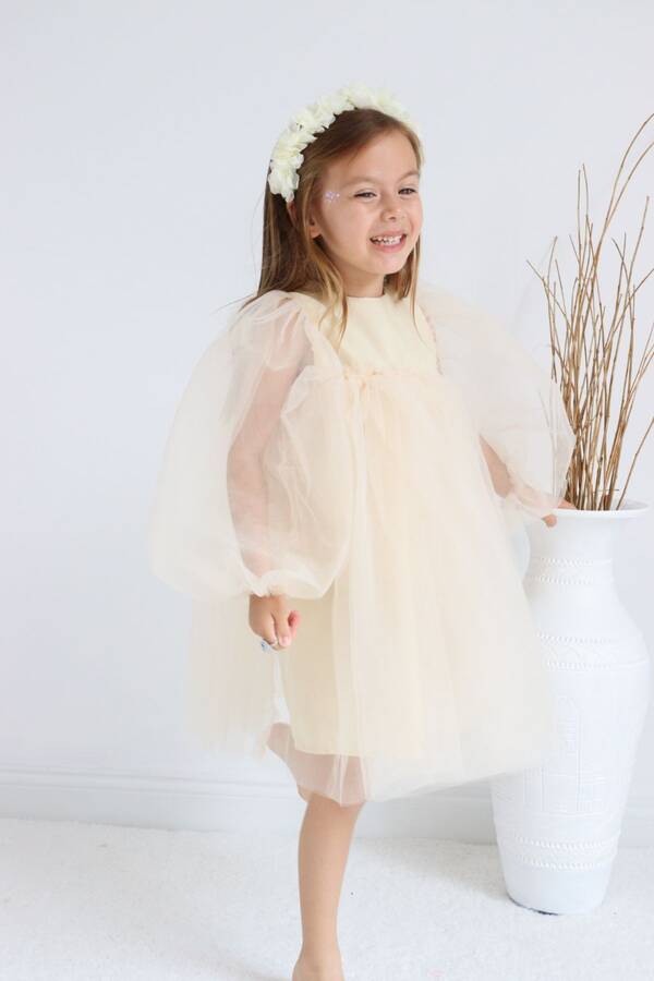 Latte Balon Tül Kol Kız Çocuk Tütü Elbise - Thumbnail