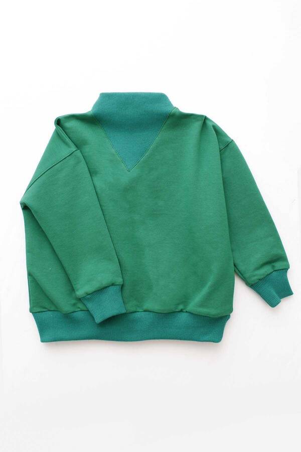 FW21 - Benetton Yeşil Yakası Kaşkorse Detaylı Çocuk Sweatshirt (1)