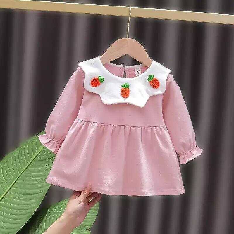 TEKLEME - Havuç Desenli Pembe Elbise
