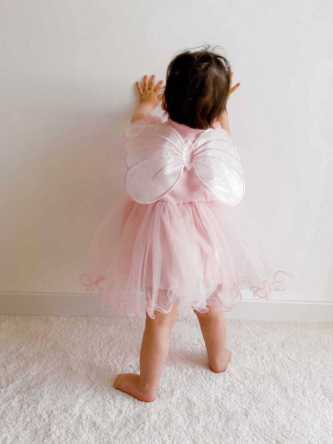BBS - Pembe Kanat Kısa Kol Kız Çocuk Elbise (1)