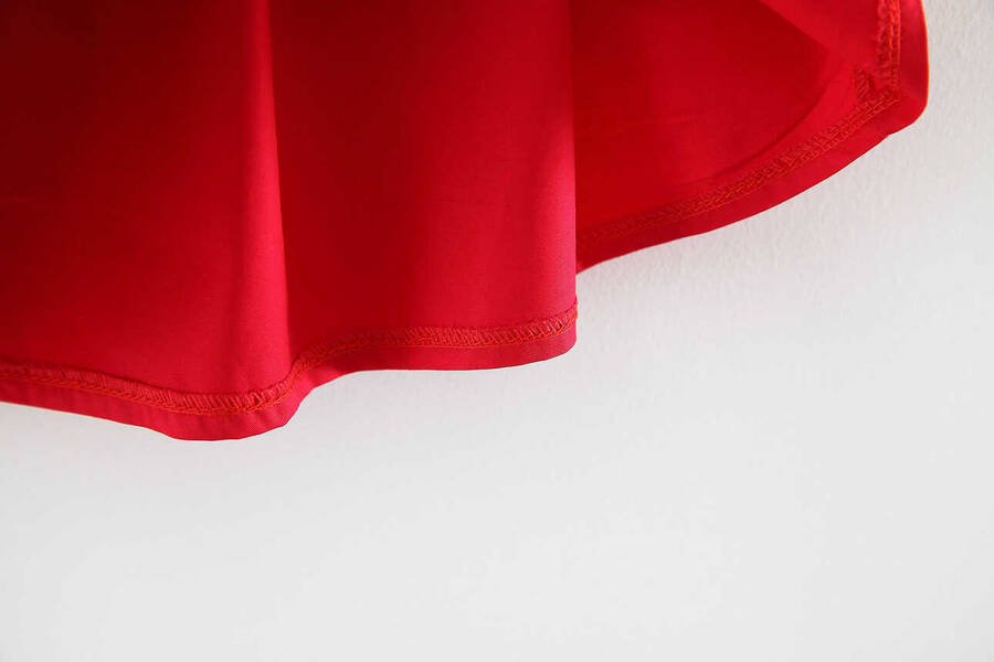 Kiraz Yaka Detaylı Kırmızı Elbise - Thumbnail