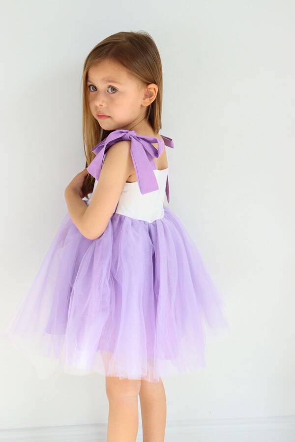 ss23 - Lila Balerin Kız Çocuk Tütü Elbise (1)