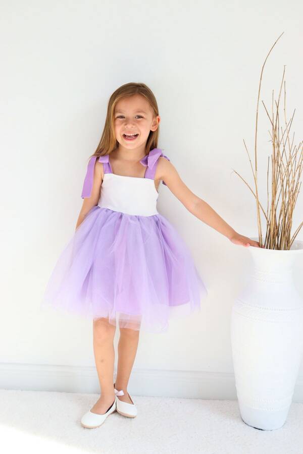 Lila Balerin Kız Çocuk Tütü Elbise - Thumbnail