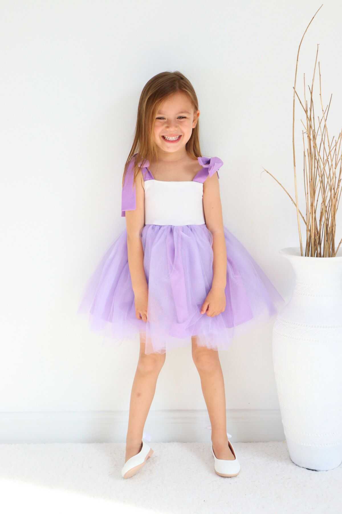 Lila Balerin Kız Çocuk Tütü Elbise