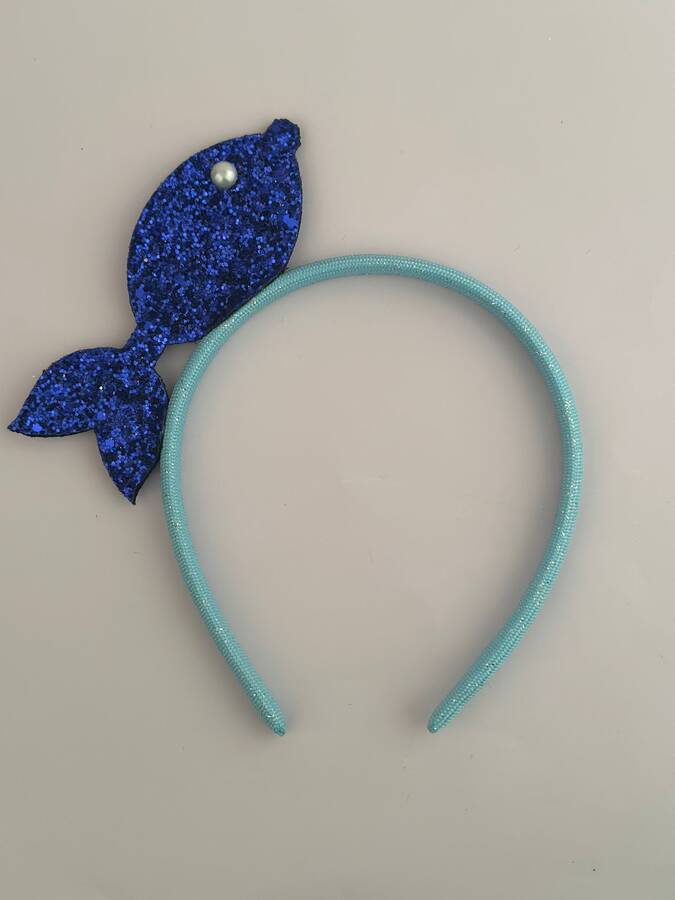 Mavi Balık Figürlü Işıltılı Taç - Thumbnail