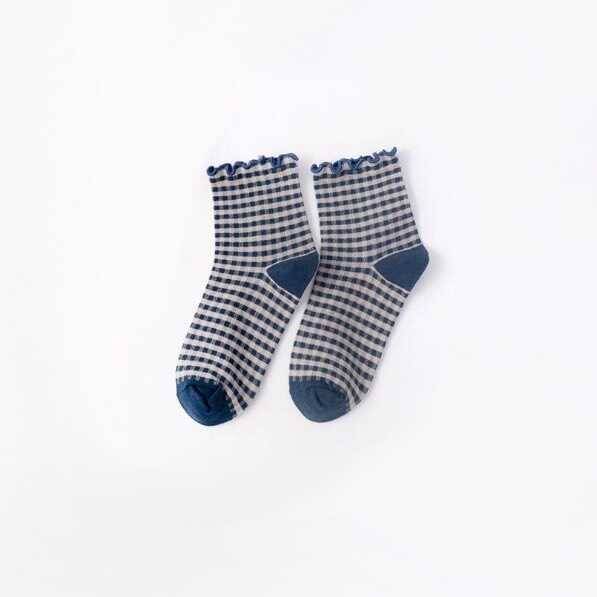 S21 - Mavi Ekoseli Çorap