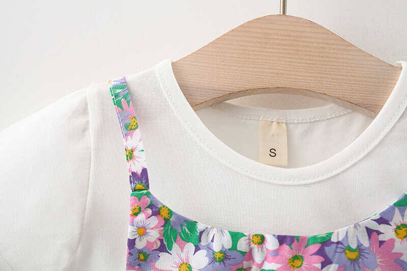 Mor Çiçek Detaylı Elbise - Thumbnail