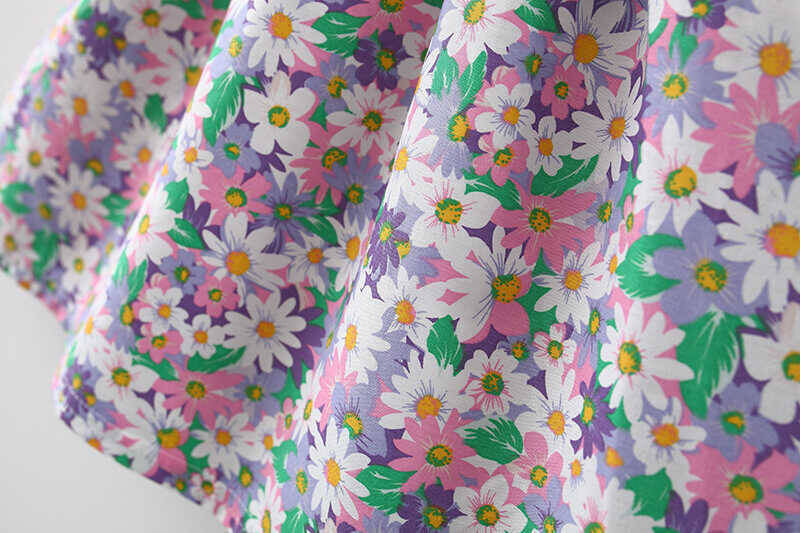 Mor Çiçek Detaylı Elbise - Thumbnail