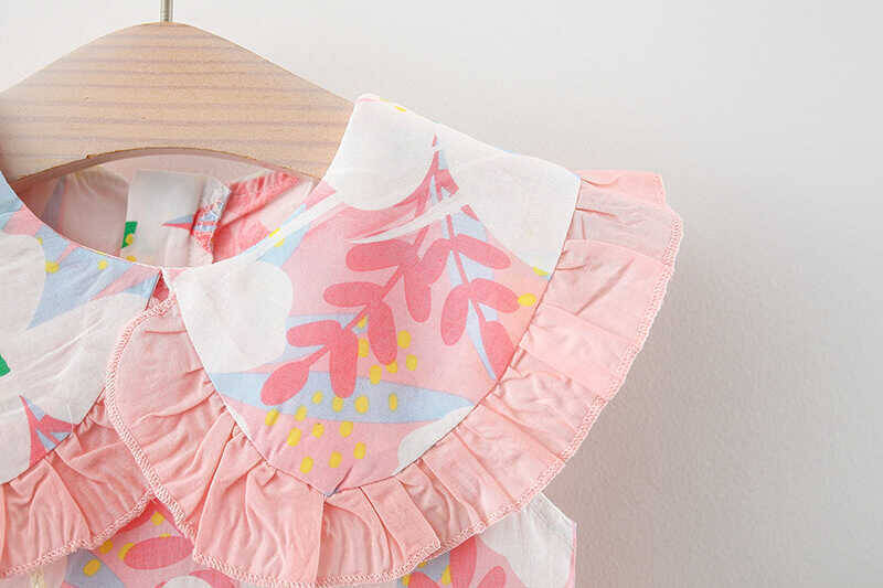 Pembe Çiçekli Elbise Ve Çanta 2'li Set - Thumbnail