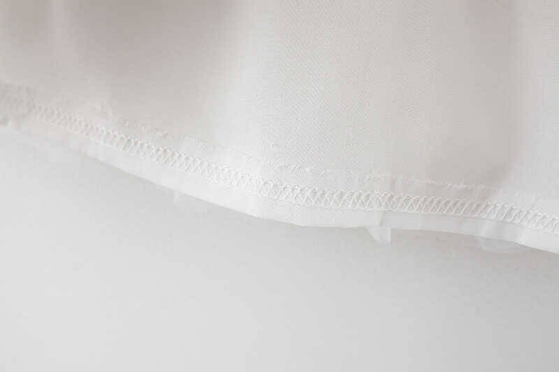 Pembe Çizgi Detaylı Beyaz Elbise - Thumbnail