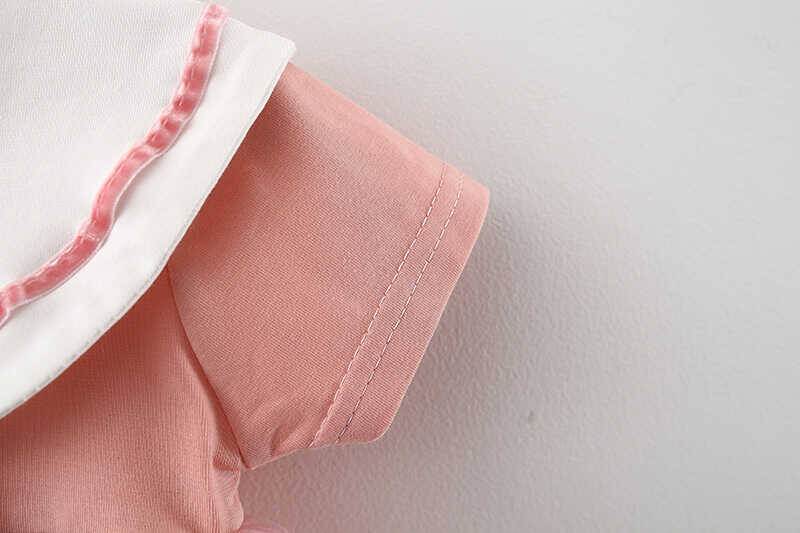 Çizgi Detaylı Pembe Tül Elbise - Thumbnail