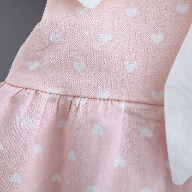 Kalp Detaylı Pembe Elbise - Thumbnail