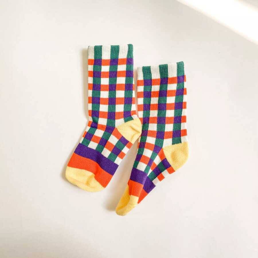 SS21 - Renkli Ekoseli Çorap