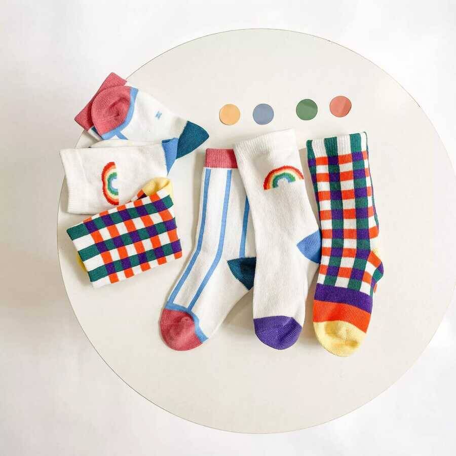 SS21 - Renkli Ekoseli Çorap (1)