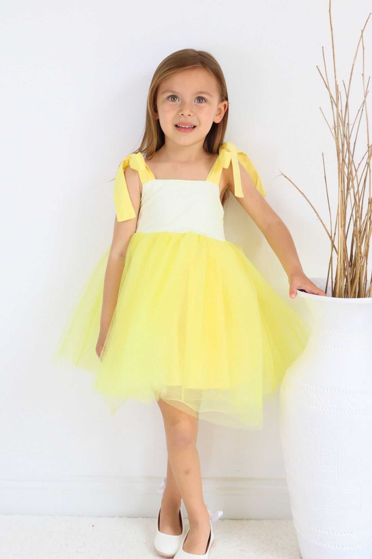 Sarı Balerin Tütü Kız Çocuk Elbise-eski