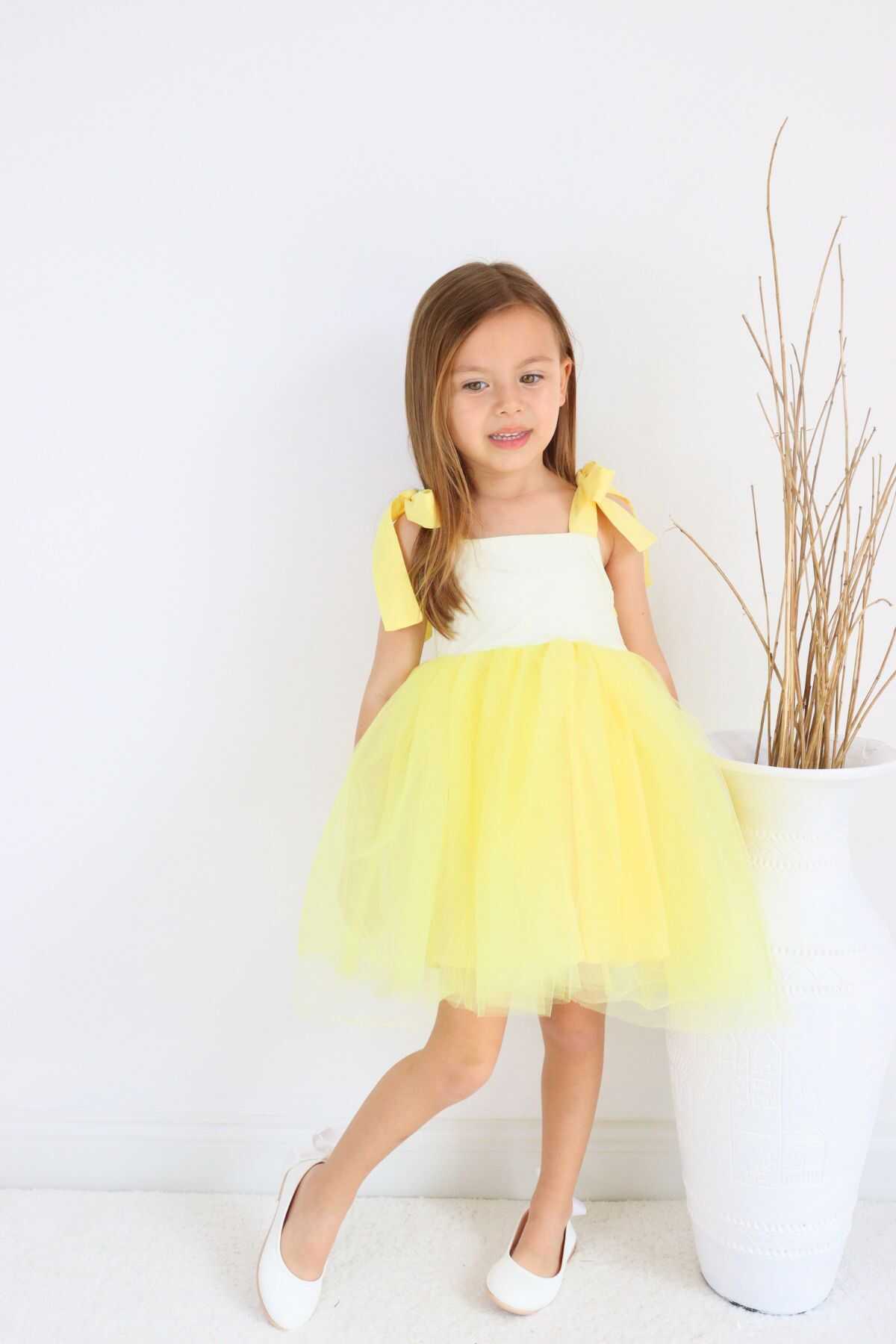 Sarı Balerin Tütü Kız Çocuk Elbise-eski