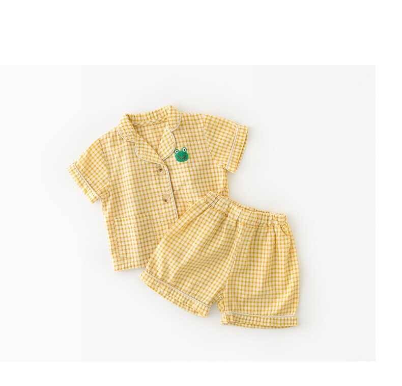 SUM21 - Sarı Ekose Desenli Pijama Takımı