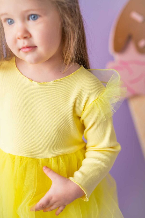 BBS - Sarı Kanatlı Kız Çocuk Elbise (1)