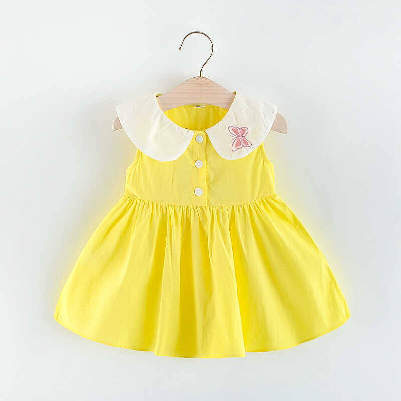 Sarı Kelebek Kanatlı Elbise - Thumbnail