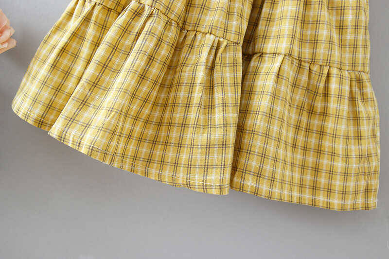 Sarı Pötikareli Askılı Elbise - Thumbnail