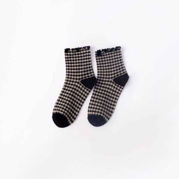 S21 - Siyah Ekose Çorap
