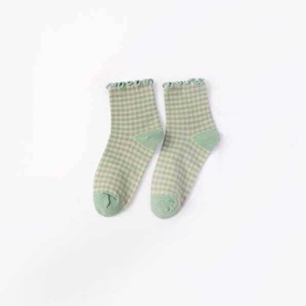 S21 - Yeşil Ekoseli Çorap